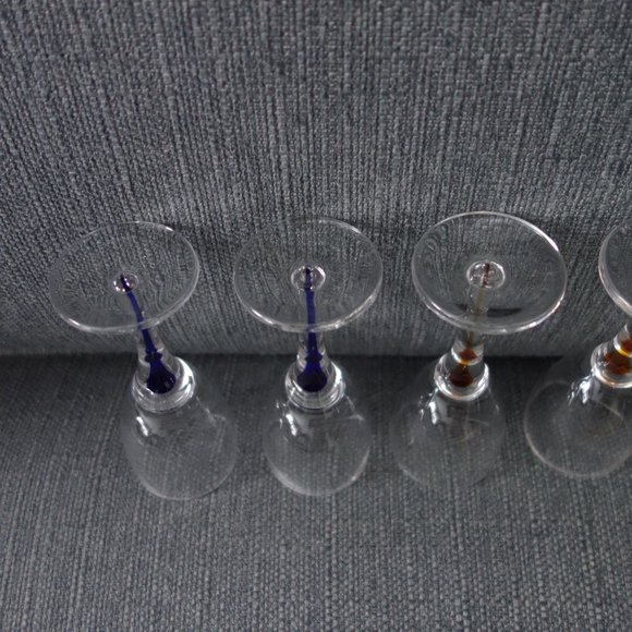 Mini Wine Glasses with Bleeding Color in the Stems - Picture 11 of 12